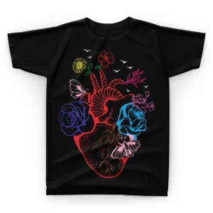 Camiseta Coração Flores