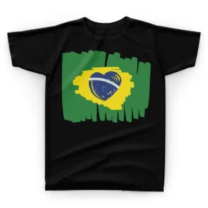 Camiseta Coração Bandeira do Brasil
