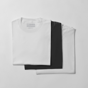 Kit de 3 camisetas de poliviscose - 2 Peças brancas e 1 Peça preta