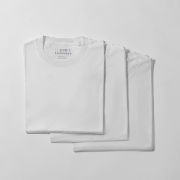Kit de 3 camisetas de poliviscose - 3 Peças brancas